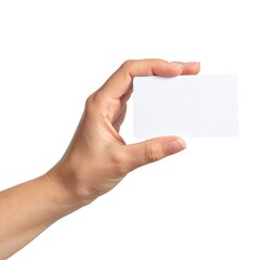 Fototapeta premium A hand holding a blank white card