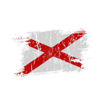 Alabama flag with grunge effect - vector illustration
