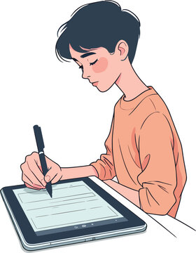 	
Illustrazione vettoriale di uno studente seduto o in piedi mentre studia e prende appunti. Concetto di apprendimento, concentrazione, educazione e studio, ideale per scuola, universit&agrave; e formazione.