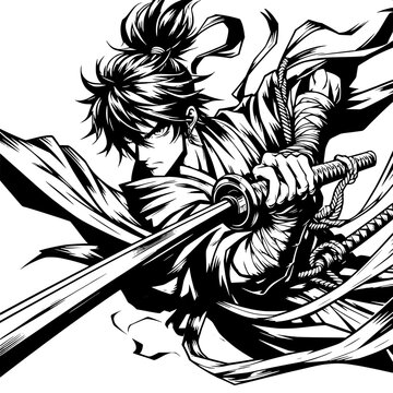 Shadow Ninja Jumping Rooftops Silhouette Vector