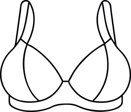Modern Structured Bra Design Outline with Wide Underband for Enhanced Support