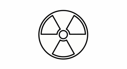 Obraz premium Black outline of a radiation warning symbol on a white background