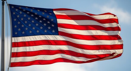 Obraz premium Labor day usa waving american flag celebrating workers and national holiday