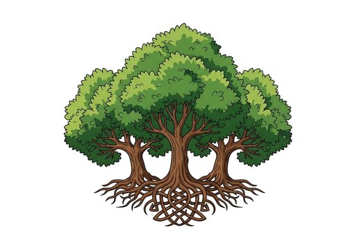 A tree with roots and branches