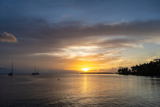 Sunset Over Tahaa Island, French Polynesia