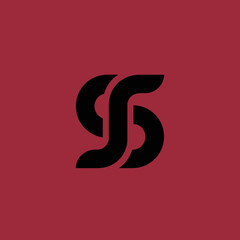 Fototapeta premium Abstract Black Symbol on Red Background.