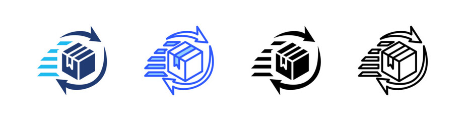 Obraz premium Continuous Delivery Multiple Style Icon Set Collection Pack Web Banner Vector 