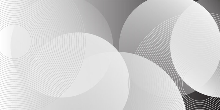 Abstract monochrome background with overlapping circles and thin line patterns