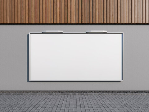 Whitel Blank White Board Mockup 3D Rendering on a Class Room