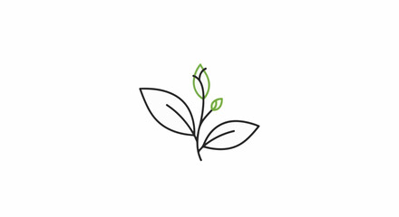 Fototapeta premium Minimalist illustration of a sprouting plant with green leaves