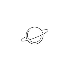 A simple line drawing of the planet saturn Vector © saty