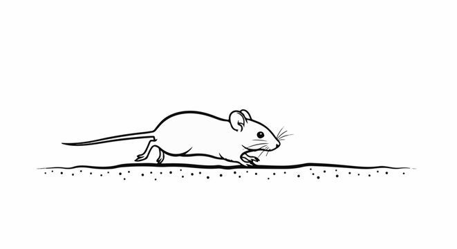 Small rodent scurrying across a dotted ground line