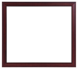 Obraz premium Wooden picture frame in PNG format on a transparent background.
