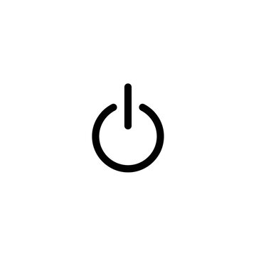 A black power button icon