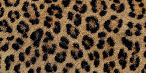 Detailed close up of wild leopard skin texture featuring a natural animal fur pattern with brown spots for wildlife safari fabric design and camouflage textile wallpaper © Smart-Art