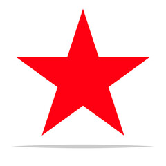 Obraz premium Red star symbol flat icon vector isolated illustration