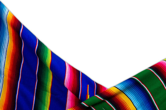 Vibrant Woven Serape Style Textile with transparent background