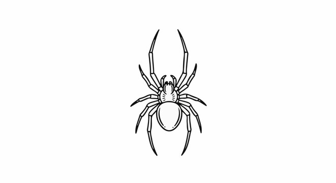 Outline drawing of a spider with eight legs and a distinct body