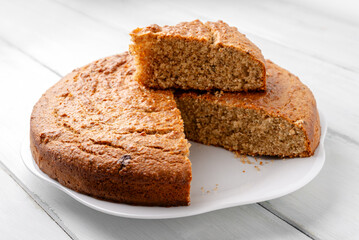 Fototapeta premium Torta leggera con mandorle e carote, senza glutine 