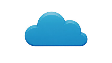 Fototapeta premium Modern stylized cloud icon in solid blue color Vector