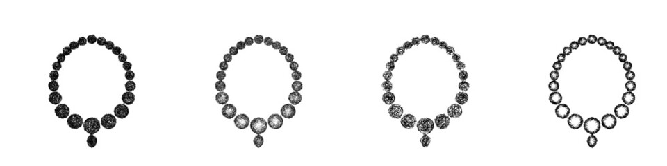 Obraz premium Sketch necklace icon design set