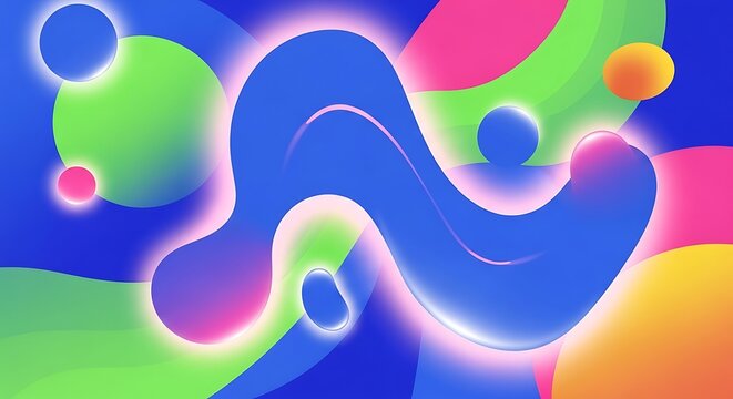 Abstract Fluid Art with Vibrant Colors and Dynamic Shapes.