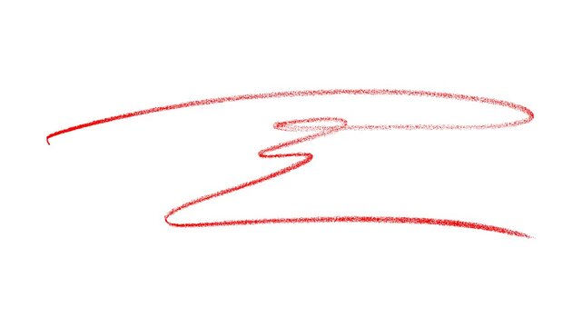 Hand-Drawn Red Highlighter Line Animation, Red underline highlighter animation, crayon sketching elements on a transparent background.