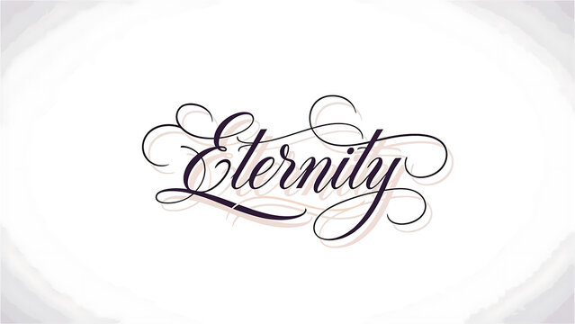 Eternity word in elegant calligraphy on subtle white background