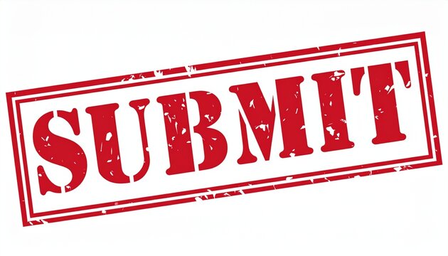 Red Submit Stamp with Bold Distressed Design