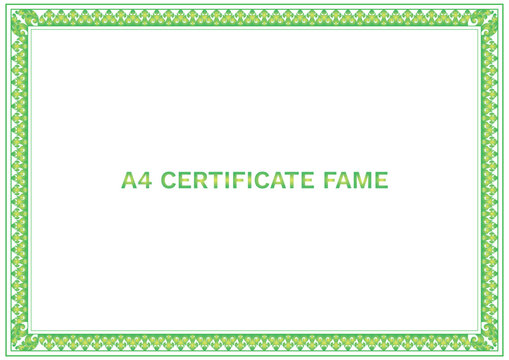 A4 Certificate frame khmer ornament decoration
