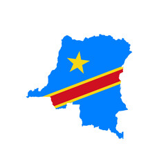 Fototapeta premium Democratic Republic of the Congo map flag - vector illustration