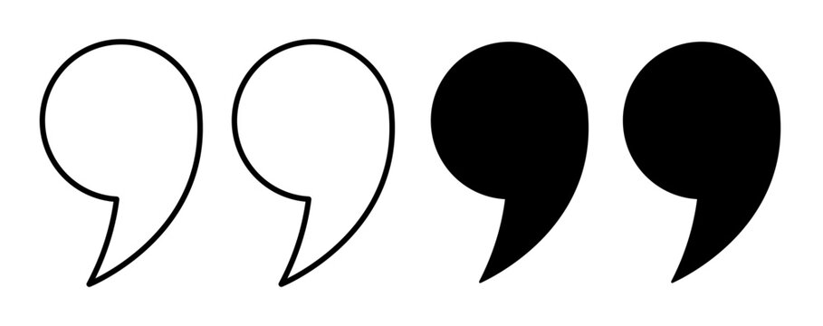 Quote mark, dialog outline and glyph editable icons
