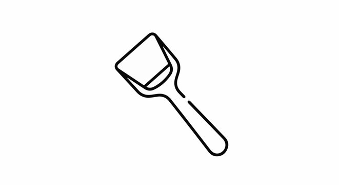 Stylized line art of a kitchen tool for peeling fruits and vegetables
