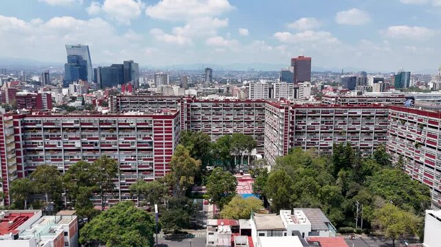 Side shot of mexico city apartment building