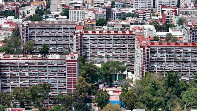 Side shot of mexico city massive apartment building