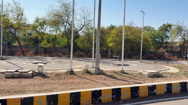 rto test track layout with circular lanes and practice area for drivers
