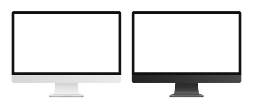Luxury Computer Monitor Display Mockup with empty Screen isolated on Transparent Background