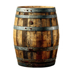 Fototapeta premium wooden barrel rustic oak cask on transparent background