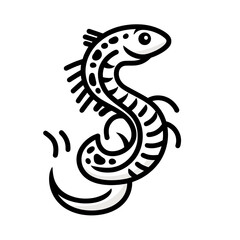 Fototapeta premium A stylized illustration of a fish showcasing elegance and fluidity in motion, perfect for aquatic themes.