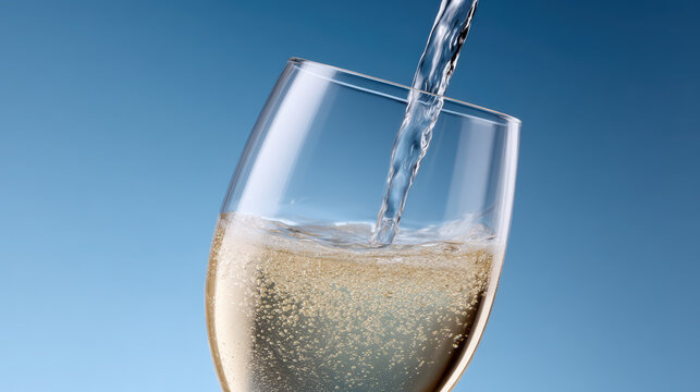 White wine glass pour wine glass white wine pour splash bubbles effervescence studio