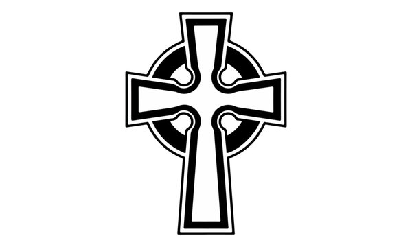 Celtic cross icon symbol isolated on white background