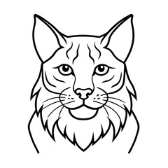 Fototapeta premium Lynx head illustration on transparent background isolated wild cat predator animal face