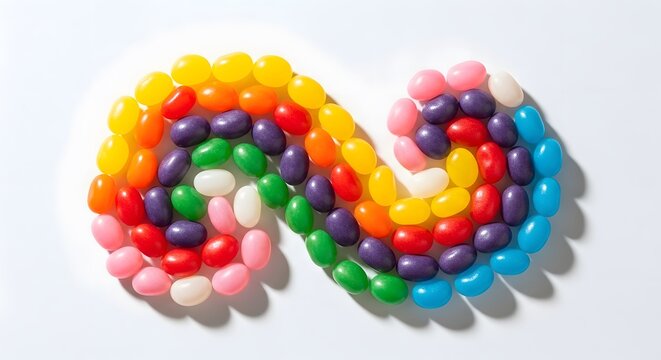 Colorful Candy Wave Pattern With Bright Multicolored Sweets Representing Fun Background, Celebration, Creativity, and Playful Abstract Design