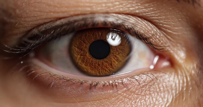 Close up of brown human eye.