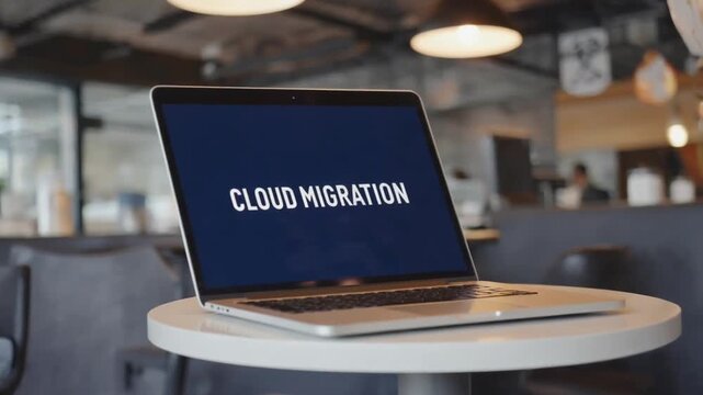 Cloud migration on a laptop.