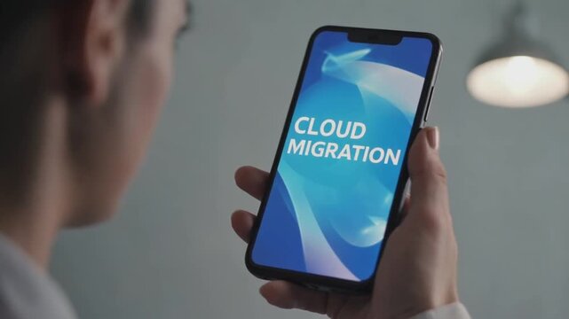 Cloud migration on a mobile device.