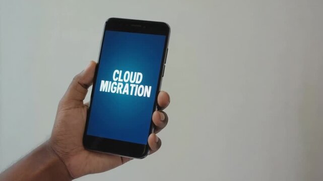 Cloud migration on a mobile device.