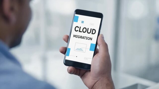Cloud migration on a mobile device.