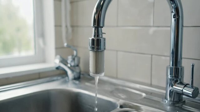 Water filter on the tap.