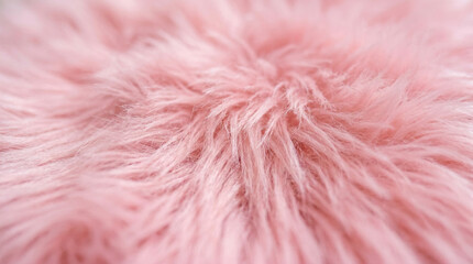 Fototapeta premium Macro close-up of a soft pink fur texture with a fluffy feather pattern and wool-like design creating a beautiful fashion decoration